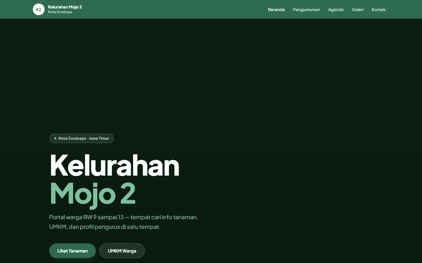Website Profil Kelurahan Mojo 2