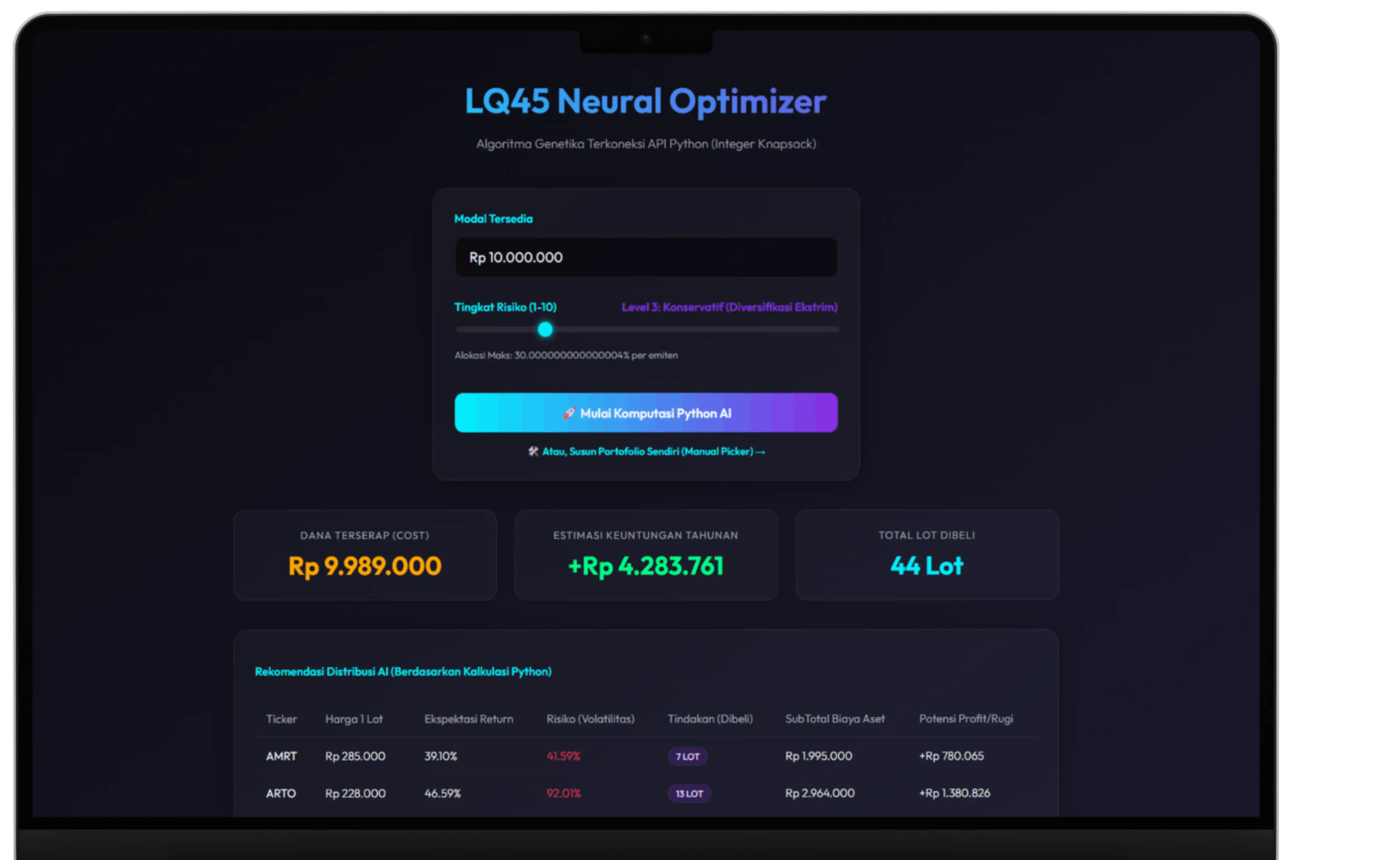 LQ45 Neural Optimizer